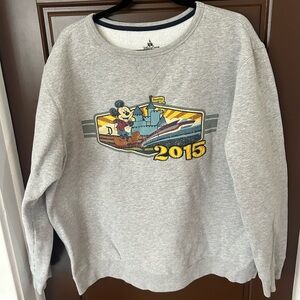 Disneyland Walt Disney Parks Light Gray Mickey Mouse 2015 Crewneck Monorail XL